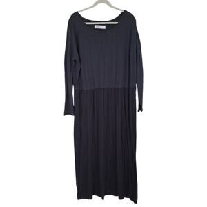 Free People Beach Black & Grey Longsleeve Casual Pullover Maxi Dress M